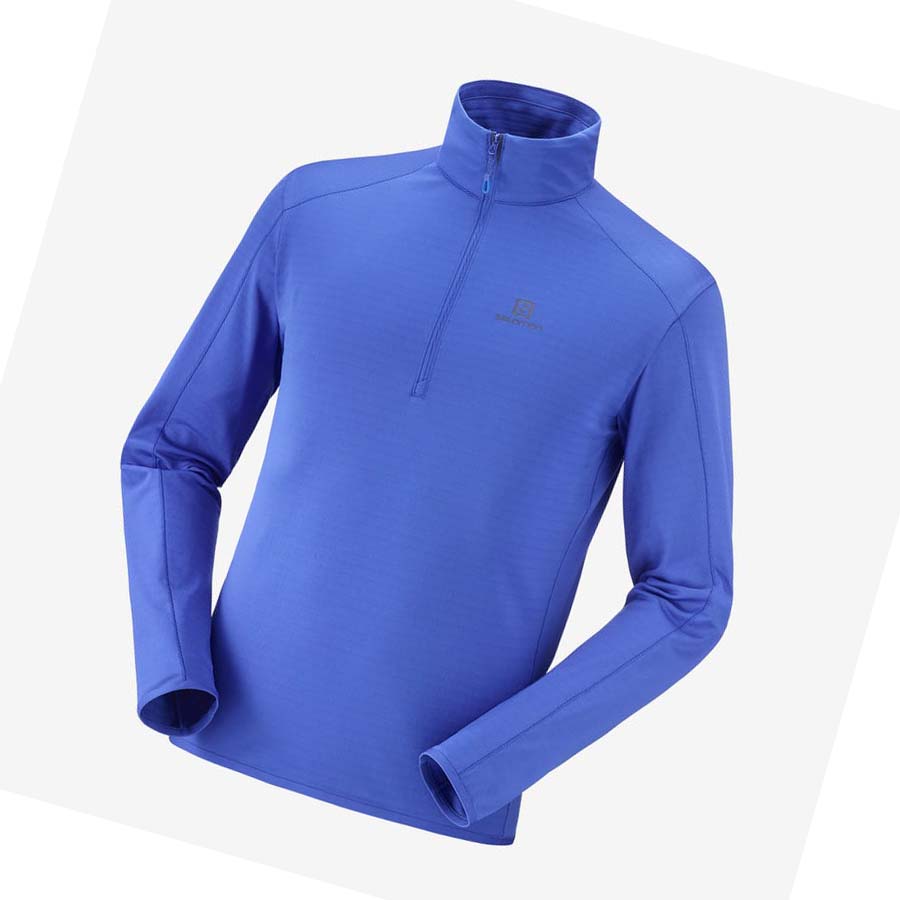 Salomon ESSENTIAL LIGHTWARM Erkek Kapüşonlu Sweatshirt Mavi | TR 3202WNB